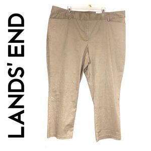 NWT Lands’ End Plus Khaki Capri Pants